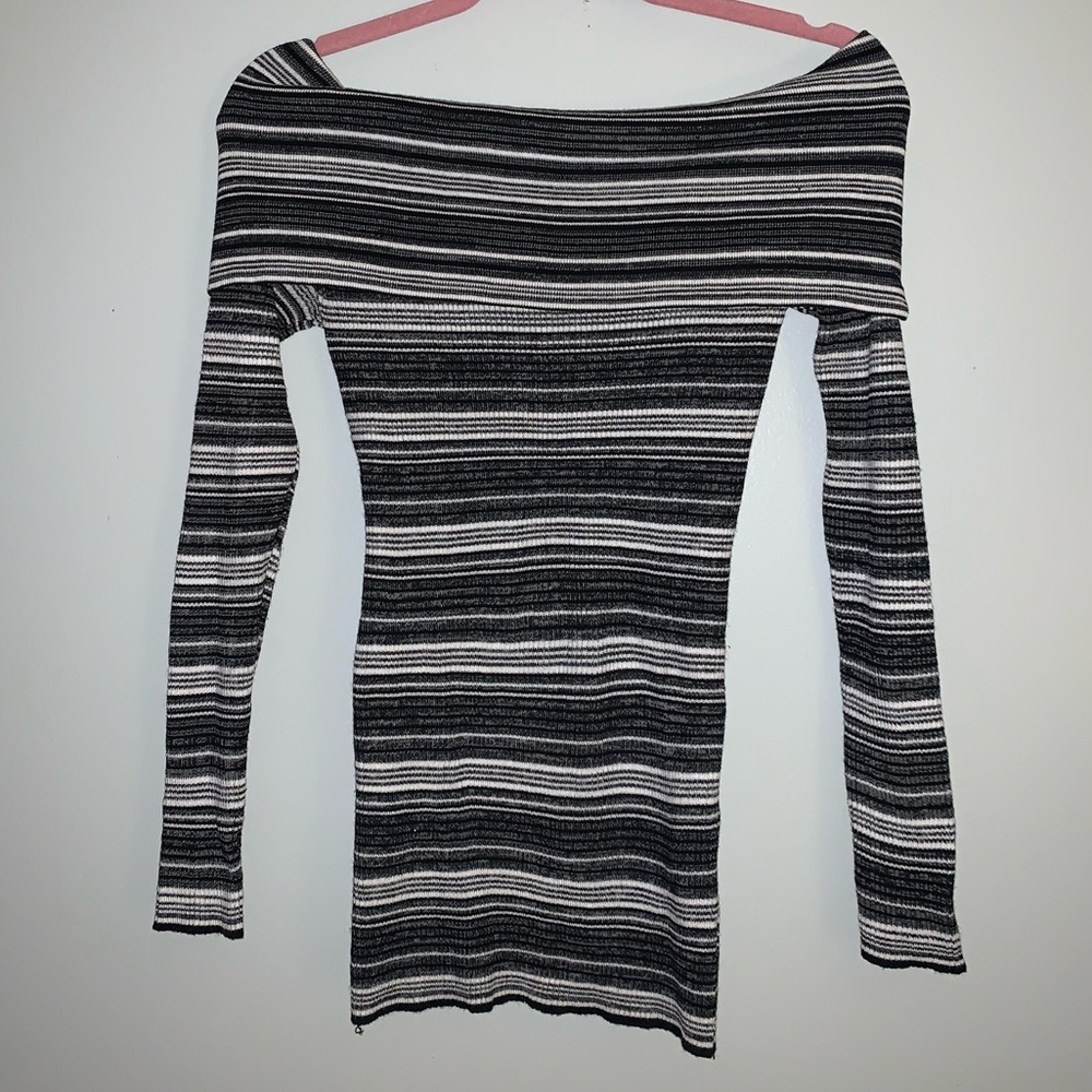 New Candies Off Shoulder Body-con Sweater Top